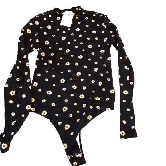 Popular 21 Sunflower Thong Bodysuit 32" Chest Stretchy - Picture 1 of 4